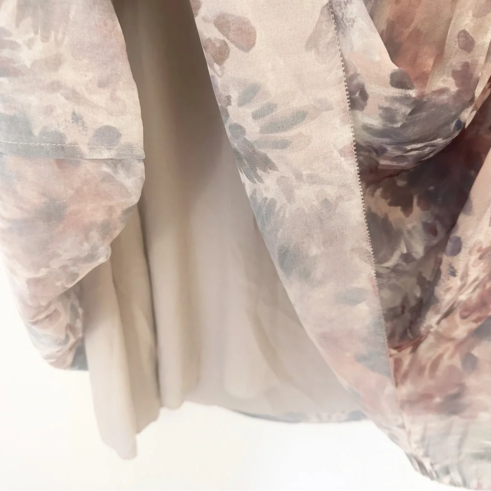 Aritzia Wilfred Daydreamer Pleated Maxi Dress Tannin Foxfire Brown 1X - Picture 8 of 13